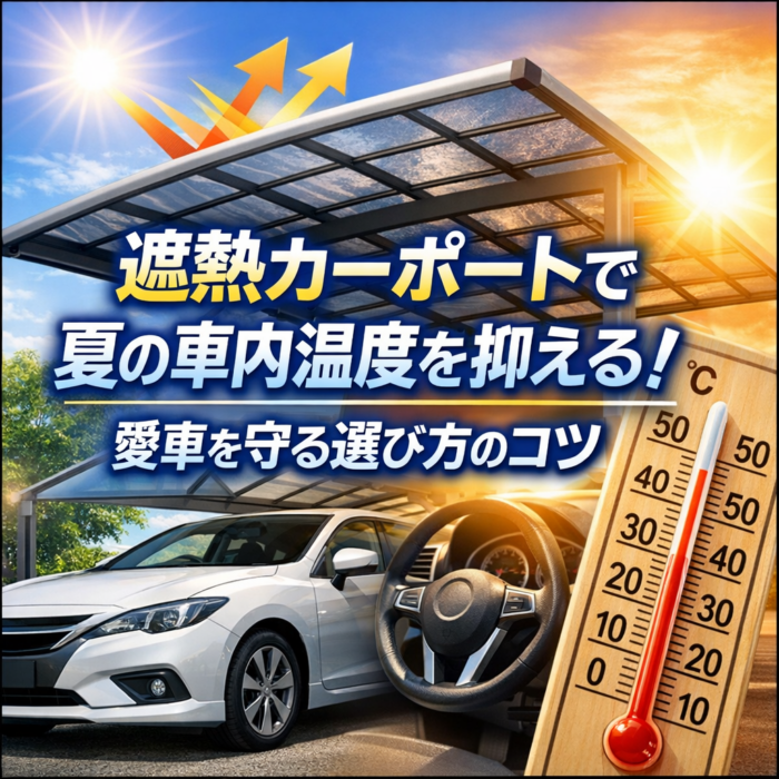 遮熱カーポートで夏の車内温度を抑える！愛車を守る選び方のコツ