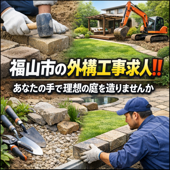 福山市の外構工事求人特集！あなたの手で理想の庭を造りませんか