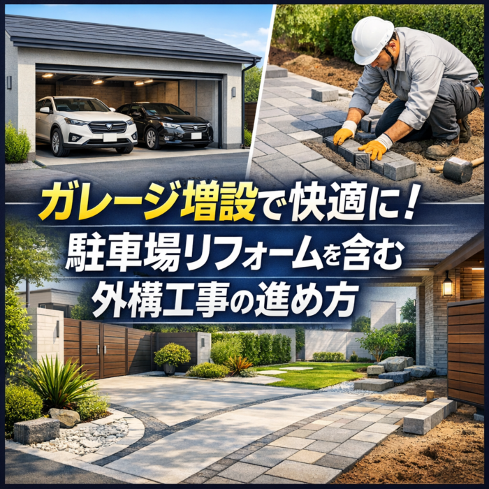ガレージ増設で快適に！駐車場リフォームを含む外構工事の進め方