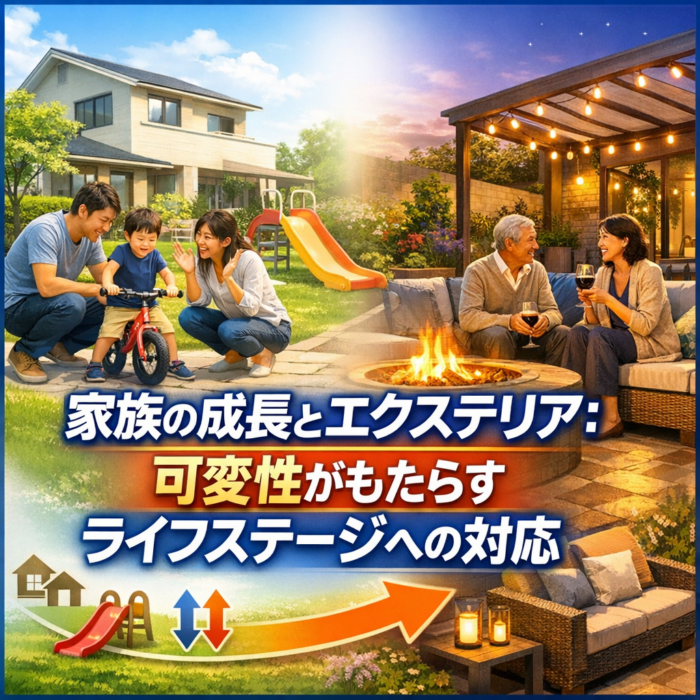 家族の成長とエクステリア：可変性がもたらすライフステージへの対応