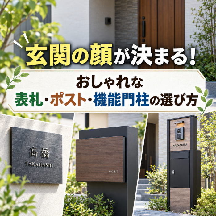 玄関の顔が決まる！おしゃれな表札・ポスト・機能門柱の選び方