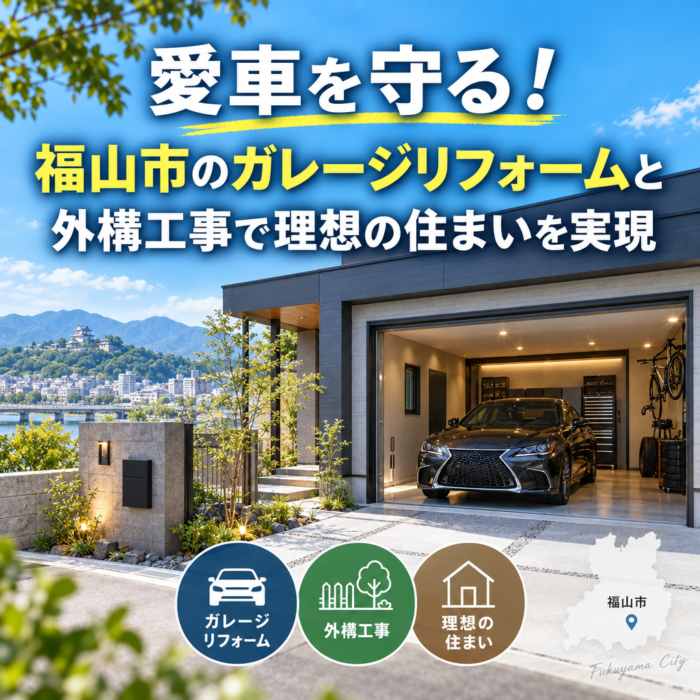 愛車を守る！福山市のガレージリフォームと外構工事で理想の住まいを実現